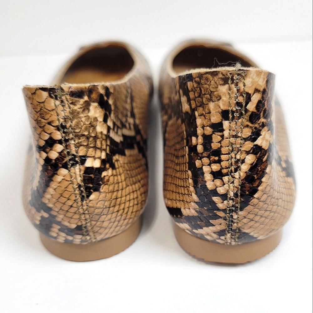 Korks By Kork Ease Padilla Leather Snake, Square Toe, Slip On, Ballet Flats - Picture 4 of 5